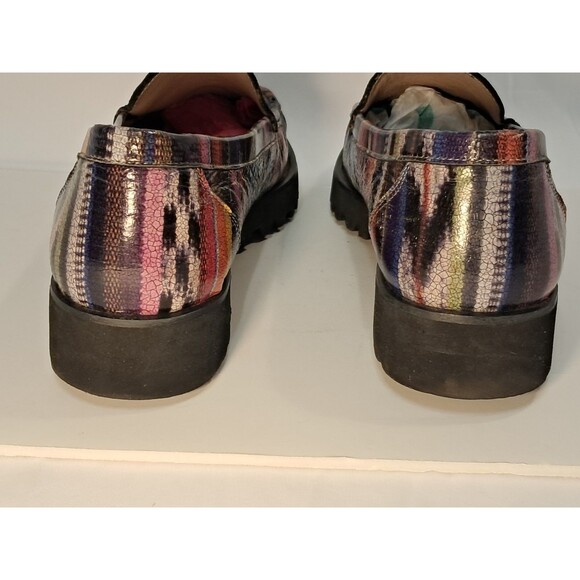 Ron White Size 40 EU/9.5 US Rita Leather Multicolored Loafer Vibram Lug Sole - Picture 6 of 8